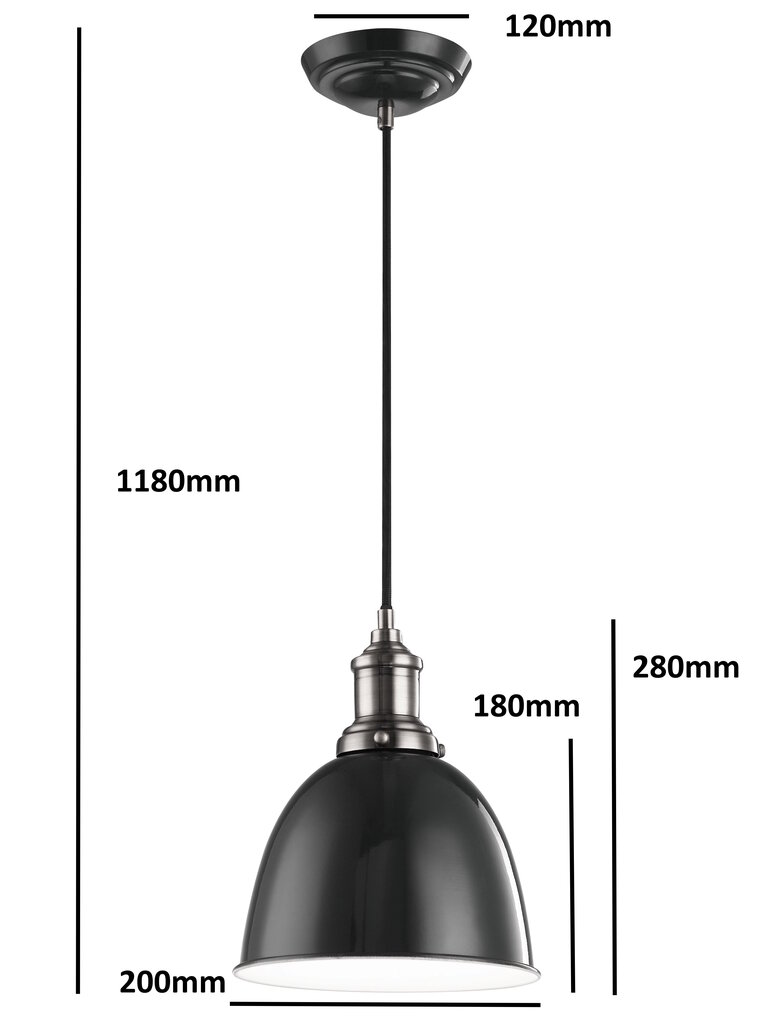 G.LUX pakabinamas šviestuvas GS-9786-1S black цена и информация | Pakabinami šviestuvai | pigu.lt