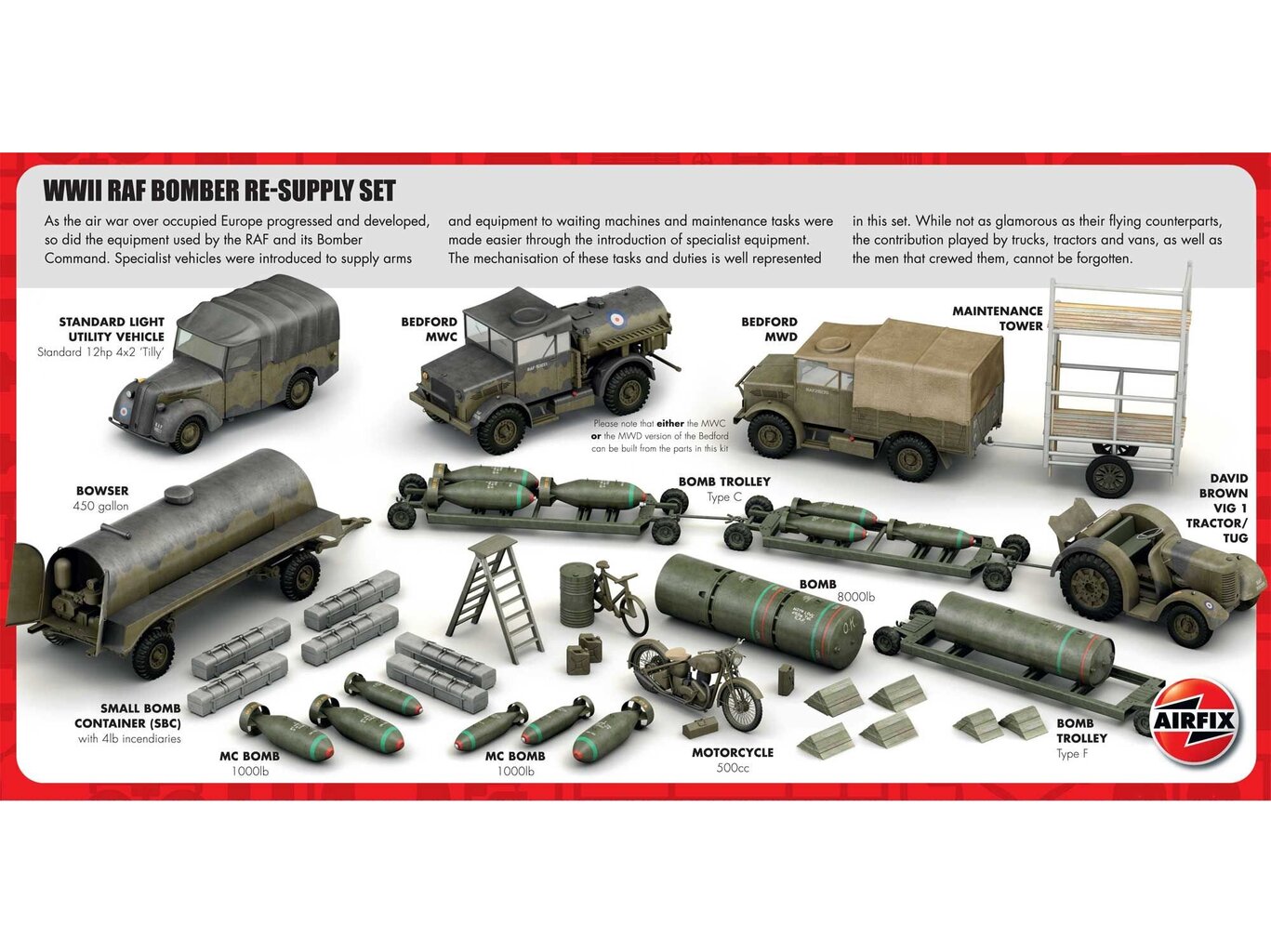 Surenkamas modelis Airfix WWII RAF Bomber Re-Supply Set 1/72, A05330 kaina ir informacija | Konstruktoriai ir kaladėlės | pigu.lt