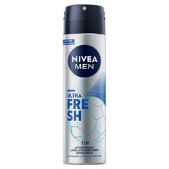 Спрей-антиперспирант Nivea Men Ultra Fresh для мужчин, 150 мл цена и информация | Дезодоранты | pigu.lt