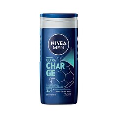 Nivea Dušo želė vyrams "Ultra Charge" (Dušo želė) 250 ml цена и информация | Масла, гели для душа | pigu.lt