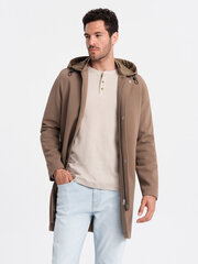 Мужское светлое однобортное пальто - бежевое V7 OM-COWC-0104 123380-7 цена и информация | Мужские пальто | pigu.lt