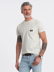 Marškinėliai vyrams Ombre Clothing v8 om-tsct-0109, smėlio spalvos kaina ir informacija | Vyriški marškinėliai | pigu.lt