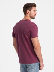 Marškinėliai vyrams Ombre Clothing v5 om-tsct-0109, rožiniai цена и информация | Мужские футболки | pigu.lt