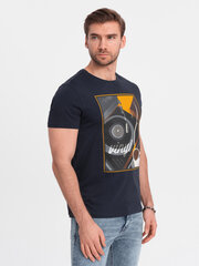 Marškinėliai vyrams Ombre Clothing v2 om-tspt-0119, mėlyni kaina ir informacija | Vyriški marškinėliai | pigu.lt