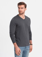 Marškinėliai vyrams Ombre Clothing v4 om-lsbl-0108, pilki kaina ir informacija | Vyriški marškinėliai | pigu.lt