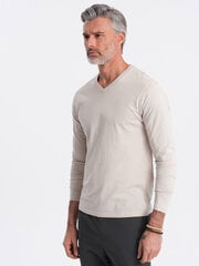 Marškinėliai vyrams Ombre Clothing v1 om-lsbl-0108, smėlio kaina ir informacija | Vyriški marškinėliai | pigu.lt