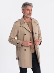 Paltas vyrams Ombre Clothing, smėlio spalvos kaina ir informacija | Vyriški paltai | pigu.lt