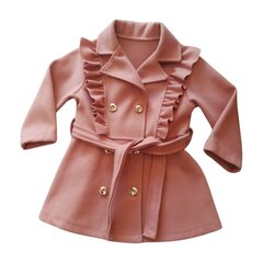 Paltas mergaitėms, rožinis цена и информация | Куртки, пальто для девочек | pigu.lt