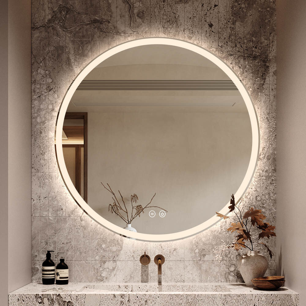 LED veidrodis Bolen, 70 cm, sidabrinis kaina ir informacija | Veidrodžiai | pigu.lt