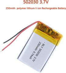 Ličio baterija 3,7 V 250 mAh Modelis 502030 kaina ir informacija | Elementai | pigu.lt