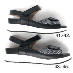 Женские широкие сандалии большого размера PieSanto, чёрные цена и информация | Женские сандалии MONNA LISA | pigu.lt
