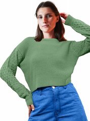 Megztinis moterims Pantoneclo PAN2022018B, žalias kaina ir informacija | Megztiniai moterims | pigu.lt