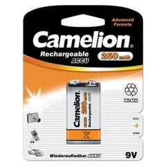 Camelion элементы Rechargeable Batteries Ni-MH, 9 В, 250 мАч, 1 шт. цена и информация | Батарейки | pigu.lt