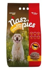 Biofeed Nasz Pies vidutinių ir dydelių veislių suaugusiems šunims su jautiena, 15 kg цена и информация | Сухой корм для собак | pigu.lt