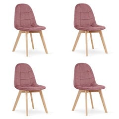 4-ių kėdžių komplektas Oskar Bora, rožinis kaina ir informacija | Virtuvės ir valgomojo kėdės | pigu.lt