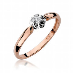 Золотое кольцо с бриллиантом Brasco 56197 56197-17 цена и информация | Кольца | pigu.lt