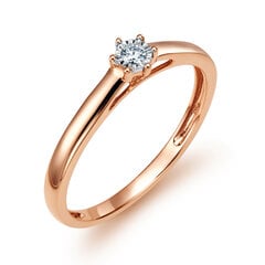 Золотое кольцо с бриллиантом Brasco 53385 53385-16.5 цена и информация | Кольцо | pigu.lt