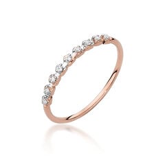 Золотое кольцо с бриллиантами Brasco 58557 58557-17 цена и информация | Кольца | pigu.lt