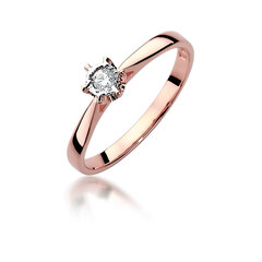 Золотое кольцо с бриллиантом Brasco 58558 58558-16 цена и информация | Кольца | pigu.lt