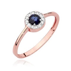 Auksinis žiedas su briliantais ir safyru Brasco 56196 kaina ir informacija | Žiedai | pigu.lt