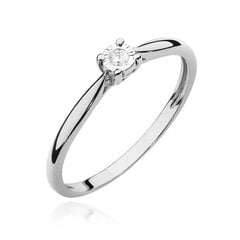 Balto aukso žiedas su briliantu Brasco 58570 kaina ir informacija | Žiedai | pigu.lt