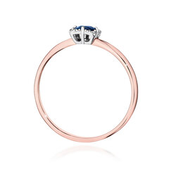 Золотое кольцо с бриллиантами и сапфиром Brasco 58576 58576-17.5 цена и информация | Кольца | pigu.lt