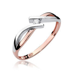 Золотое кольцо с бриллиантом Brasco 58587 58587-19 цена и информация | Кольца | pigu.lt