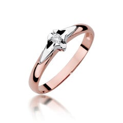 Золотое кольцо с бриллиантом Brasco 58590 58590-18.5 цена и информация | Кольца | pigu.lt