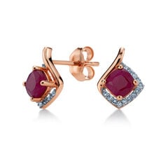 Auksiniai auskarai su rubinais ir briliantais Brasco 58625 kaina ir informacija | Auskarai | pigu.lt