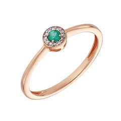 Auksinis žiedas su briliantais ir smaragdu Brasco 58629 kaina ir informacija | Žiedai | pigu.lt