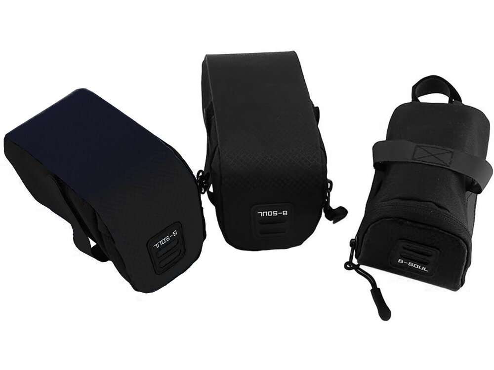 Dviračio krepšys po rėmu B-Soul VT14483, juodas kaina ir informacija | Kiti dviračių priedai ir aksesuarai | pigu.lt