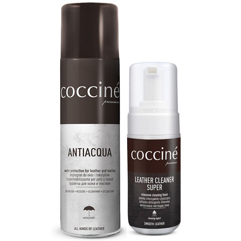 Coccine® vandenį atstumiantis purškalas impregnavimas, 250 ml + Valymo putos visų tipų odai ir tekstilei Coccine®, 100 ml kaina ir informacija | Drabužių ir avalynės priežiūros priemonės | pigu.lt