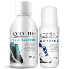 Coccine baltų padų valiklis sportiniams batams Sole Cleaner, 125 ml + baltas batų tepalas sportbačiams Coccine Whitener, 75 ml kaina ir informacija | Drabužių ir avalynės priežiūros priemonės | pigu.lt