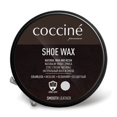 Coccine batų vaškas shoe wax, bespalvis, 40 g + Batų šepetys su arklio šeriais, 16 cm kaina ir informacija | Drabužių ir avalynės priežiūros priemonės | pigu.lt