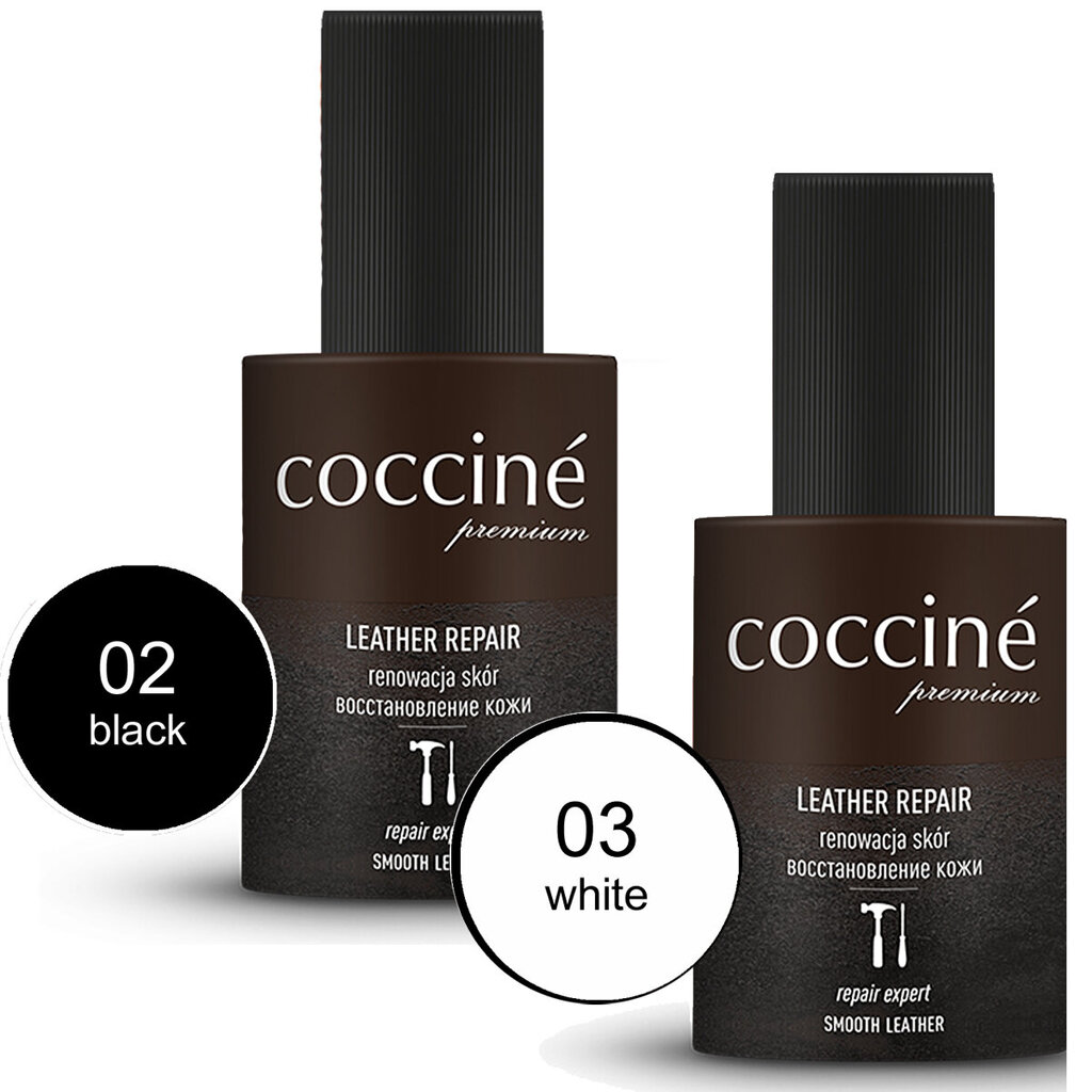 Coccine batų maskuoklis Leather Repair, juodas/baltas, 10 ml kaina ir informacija | Drabužių ir avalynės priežiūros priemonės | pigu.lt