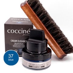 Крем для натуральной кожи с губкой Coccine Cream Elegance, синий, 50 мл + Щетка из конского волоса для полировки обуви, 16 см цена и информация | Средства для ухода за одеждой и обувью | pigu.lt