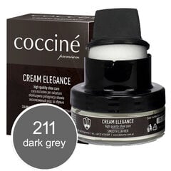 Крем для натуральной кожи с губкой Coccine Cream Elegance, темно-серый, 50 мл + Щетка из конского волоса для полировки обуви, 16 см цена и информация | Средства для ухода за одеждой и обувью | pigu.lt