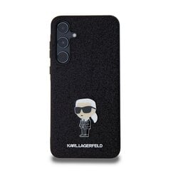 Karl Lagerfeld Fixed Glitter Metal Ikonik Case for Samsung Galaxy A55 5G Black цена и информация | Чехлы для телефонов | pigu.lt
