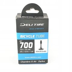 Велосипедная внутренняя труба DELI TIRE 700x25/28C presta 51,5 мм цена и информация | Покрышки, шины для велосипеда | pigu.lt