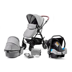 Prekė su pažeista pakuote. Universalus vežimėlis Kinderkraft 3in1 MOOV, pilkas kaina ir informacija | Prekės kūdikiams ir vaikų apranga su pažeista pakuote | pigu.lt