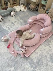 Daugiafunkcė pagalvė su žaidimų kilimėliu, 95x75 cm, teddy pink цена и информация | Шезлонги и качели | pigu.lt