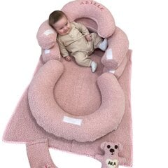 Daugiafunkcė pagalvė su žaidimų kilimėliu, 95x75 cm, teddy pink kaina ir informacija | Gultukai ir sūpynės | pigu.lt