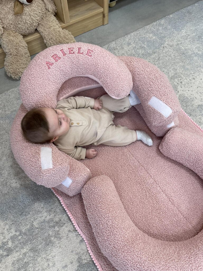 Funkcinė pagalvė su žaidimų kilimėliu, 90 cm, teddy pink kaina ir informacija | Gultukai ir sūpynės | pigu.lt