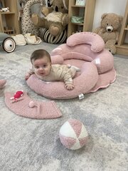 Funkcinė pagalvė su žaidimų kilimėliu, 90 cm, teddy pink kaina ir informacija | Gultukai ir sūpynės | pigu.lt