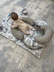 Daugiafunkcė pagalvė su žaidimų kilimėliu, 75+95 cm, elephant grey цена и информация | Шезлонги и качели | pigu.lt