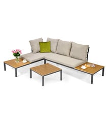 Sodo baldų komplektas Gordon Venezia su pagalvėmis ir staliuku, smėlio spalvos kaina ir informacija | Lauko baldų komplektai | pigu.lt