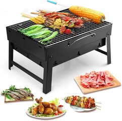 Nešiojama turistinė šašlykinė BBQ, 42 x 20 x 24 cm, juoda kaina ir informacija | Kepsninės, griliai | pigu.lt