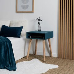 Naktinis staliukas Niche su lentynėle, mėlynas kaina ir informacija | Kavos staliukai | pigu.lt