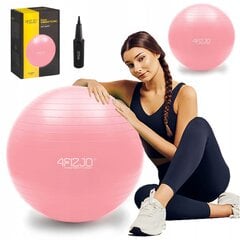 Pripučiamas gimnastikos kamuolys su pompa 4fizjo, 75 cm, rožinis цена и информация | Гимнастические мячи | pigu.lt