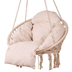 Lauko pakabinama kėdė krėslas su pagalve XXL 120 kg Boho style, rožinis kaina ir informacija | Lauko kėdės, foteliai, pufai | pigu.lt